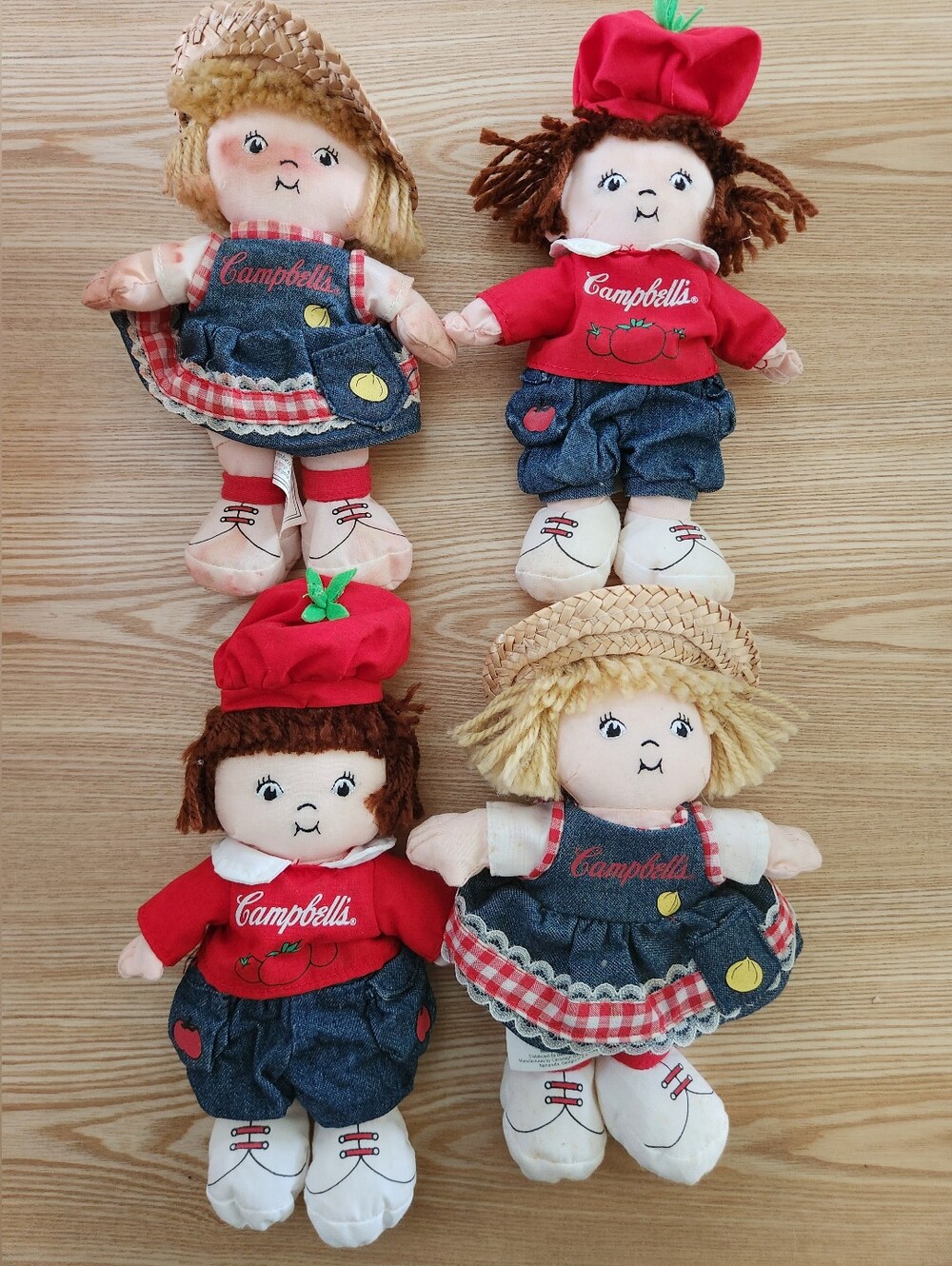 Lot Of 4 2000 Campbell's Soup Kids Beanie Pluah Toys